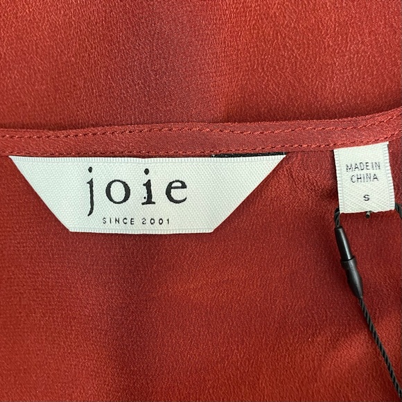 Joie Shariana Long Sleeve Silk Top Russet Brown Size Small - Picture 7 of 9